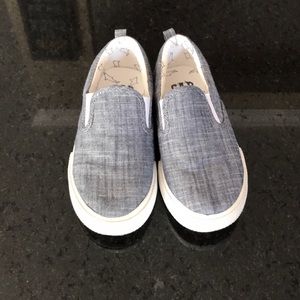 White and blue loafers for boys